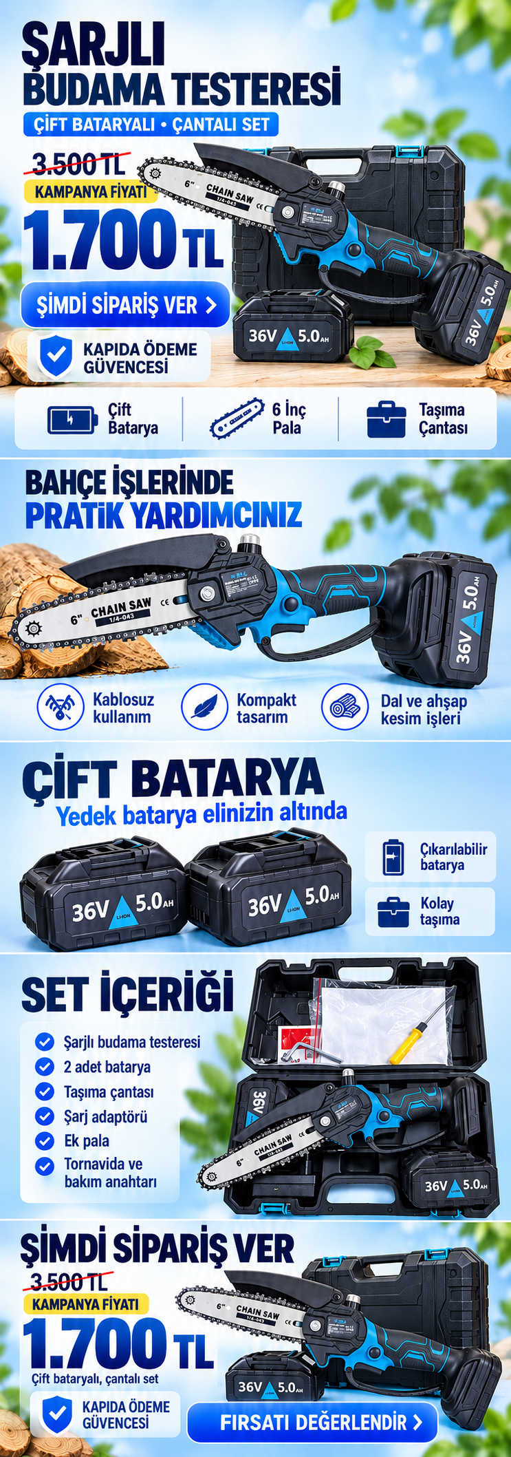 ŞARJLI BUDAMA TESTERESİ