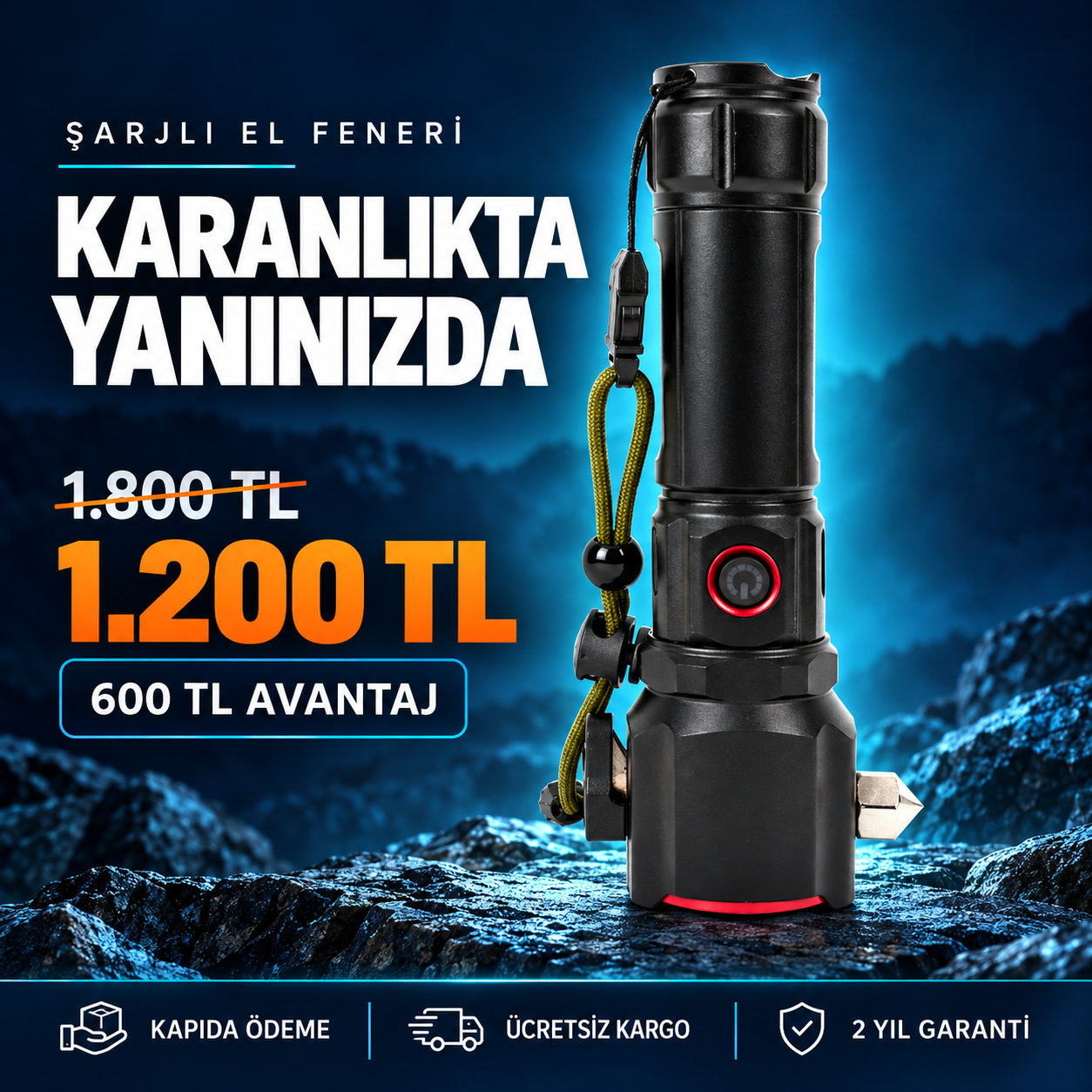 1 KM MENZİLLİ 5 FONKSİYON FENER