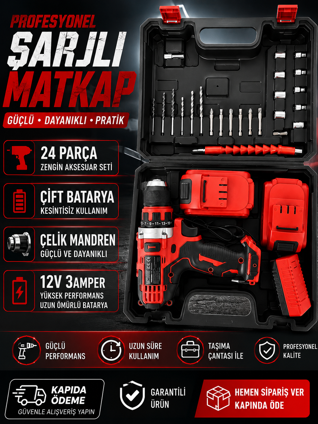 KİMMEER PLUS 24 PARÇA MATKAP SET